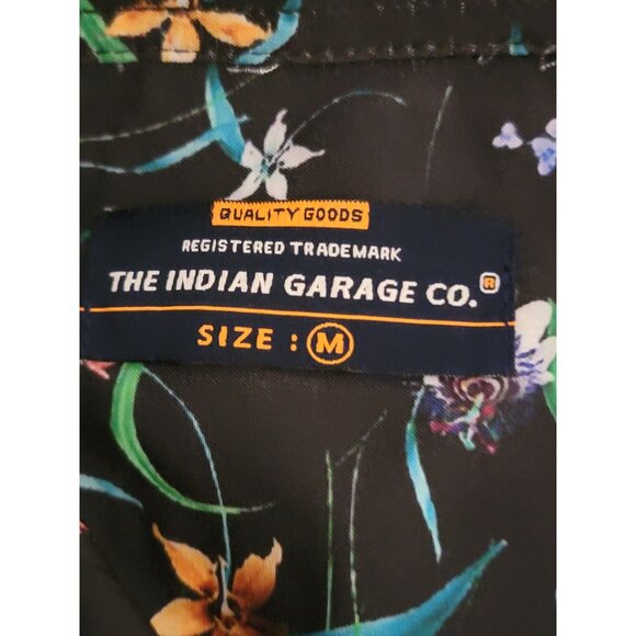 The Indian Garage Co. Mens Floral Short Sleeve Shirt Size M Polyester - Picture 3 of 5